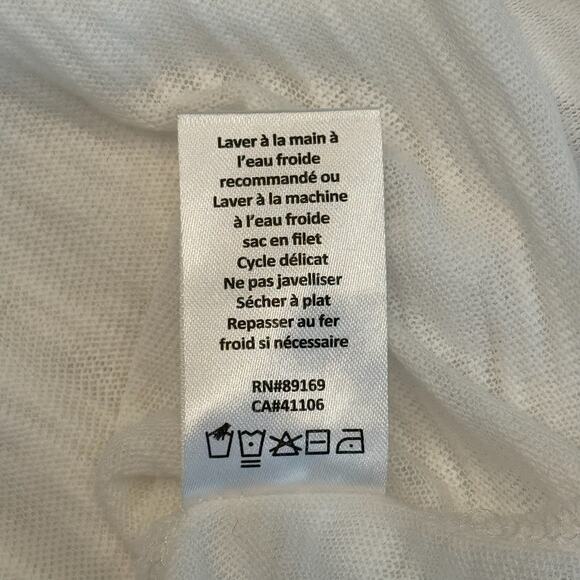 ATM Anthony Thomas Melillo White Slub Cotton Tee Shirt XL Lightweight Sheer Top - Picture 6 of 12